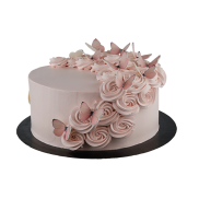 Торт в пастельном розовом цвете - 1 изображение