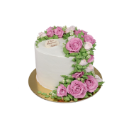 Торт с розовыми розами - 1 изображение