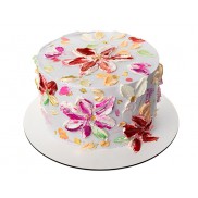 Торт «Яскраві квіти у художньому стилі» - 1 Фото