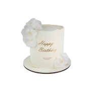 Торт с бусинами и орхидеями - 1 изображение