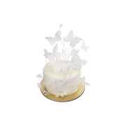 Торт с белыми бабочками - 1 изображение